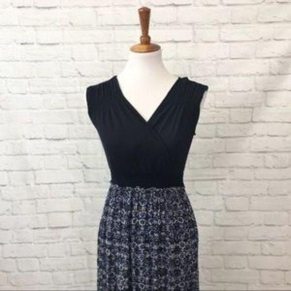 Daisy Fuentes Navy Suplice Maxi Dress Size S - Picture 4 of 6